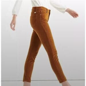 Lucky Brand Women's Corduroy Boho Jeans Brown/Gold Straight Skinny Leg Size 6/28